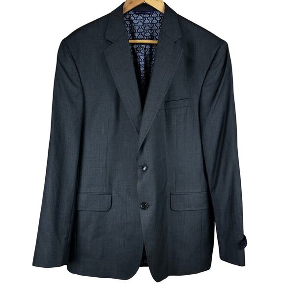 Ted Baker London NWOT Jay Trim Fit Men's 100% Wool Blazer Charcoal Size 46R - Picture 1 of 9